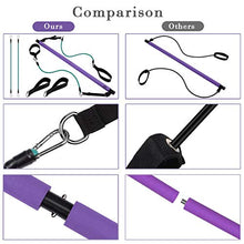 Load image into Gallery viewer, CB Fitness Pilates Stick Bar with Resistance Bands - Set of 3 Exercise Flex Bands &amp; Fit Bar Attachment - Home Gym Equipment for Men &amp; Women - Portable Workout Kit for Body Toning, Yoga &amp; Core Training
