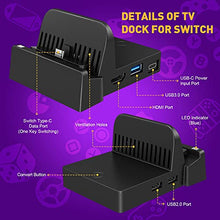 Load image into Gallery viewer, TV Docking Station for Nintendo Switch, WEGWANG Portable TV Dock Station Replacement for Official Nintendo Switch with HDMI and USB 3.0 Port
