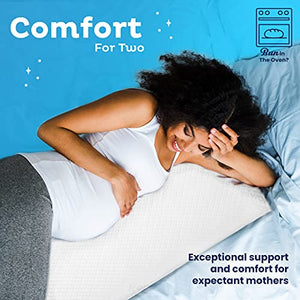 Snuggle-Pedic Full Body Pillow for Adults - Made in USA, 20 x 54 Long Pillow w/ Shredded Memory Foam & Kool-Flow Pillow Cover, GreenGuard Gold Certified