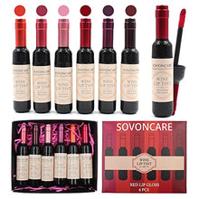 Load image into Gallery viewer, SOVONCARE 6 Color Wine Lip Tint, Matte Liquid Lipstick Waterproof Natural Lip Stains Set Long Lasting Wine Bottle Lip Gloss Makeup Gift Idea for Girls &amp; Women

