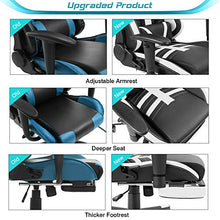 Load image into Gallery viewer, Homall Executive Desk Footrest Computer Swivel Office Headrest and Lumbar Support Ergonomic High-Back Racing Chair, Black/White
