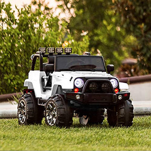 Best Choice Products Kids 12V Ride On Truck w/ Remote Control, 3 Speeds, LED Lights, AUX, White