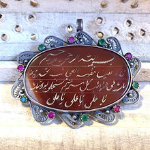 Load image into Gallery viewer, Red Akik Pendant for men and women | Nad e ali dua Pendant | Red Yemeni Aqeeq Stone Pendant | Engraved Agate For Women AlAliGems
