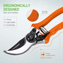 Load image into Gallery viewer, VIVOSUN Garden Hand Pruner Shear with Curved Blade and 8 Inch Bypass Pruning Shear, Orange
