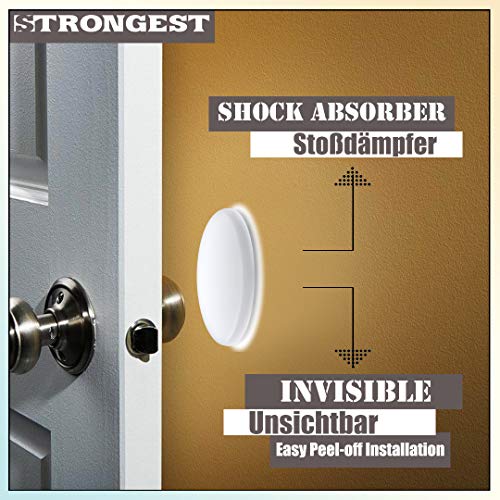 Load image into Gallery viewer, Strongest Wall Door Handle Stopper Set. 7 Pieces of White Silicone Door Knob 1.57", Round Wall Shield Cushion. Wall Protector for Door Handle. Guard Door Bumper Wall Protector Rubber. Self Adhesive