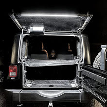 Load image into Gallery viewer, BooYu White Rear Glass Lift Gate Dome Led Light Bar Tailgate Interior Camping Lights Rear Cargo Led Liftgate Light for Jeep Wrangler YJ TJ JK JKU JL JLU 1987-2020 4-Door and 2-Door, Wireless Remote
