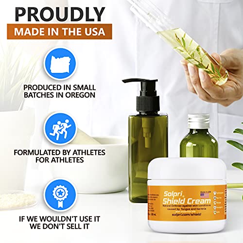 Load image into Gallery viewer, Solpri Shield Antifungal Cream - for Athletes Foot, Jock Itch Fungus, and Ringworm - with Lemongrass, Tea Tree Oil, and More 2 Fl Oz