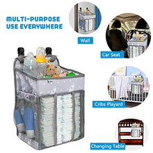 Load image into Gallery viewer, Selbor Baby Nursery Organizer and Diaper Caddy, Hanging Diaper Stacker Storage for Changing Table, Crib, Playard Wall for Newborn Boys Girls (Star Elephant, Bottle Cooler Included)
