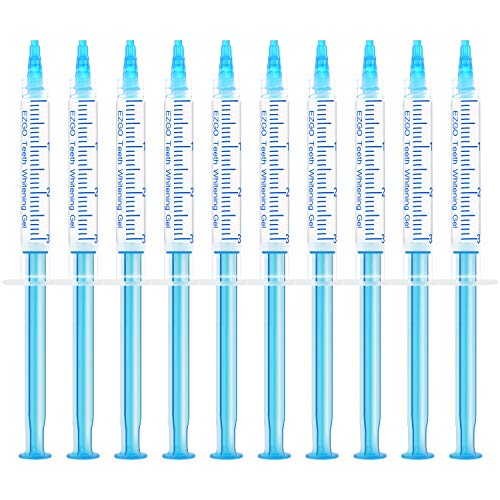 EZGO 10 Pack Teeth Whitening Gel Refills 22% Bleaching Gel, No Sensitive Teeth Whitener, Great for Sensitive Tooth Whitening, Works with Teeth Whitening LED Light and Tray (10X 3ML)