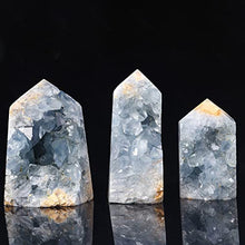 Load image into Gallery viewer, FENRIZ Natural Raw Blue Celestite Specimen Irregular Blue Celestite Crystal Cluter Point Crystal Cluster Geode Gemstone for Home Decoration, Collection, Gift,300g Home Goods (Size : 300g)
