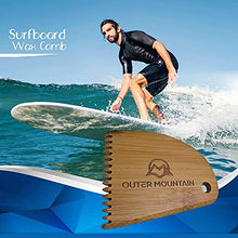Load image into Gallery viewer, Outer Mountain Surfboard Wax Comb - Bamboo Surfboard Wax Scraper &amp; Surf Wax Remover - Surfer Gift
