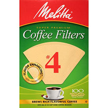 Load image into Gallery viewer, Melitta #4 Cone Coffee Filters, Natural Brown, 100 Count
