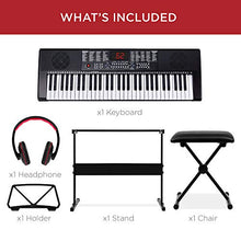 Load image into Gallery viewer, Best Choice Products 61-Key Beginners Electronic Keyboard Piano Set w/LED Screen, Recorder, 3 Teaching Modes, H-Stand, Stool, Headphones, Microphone
