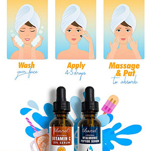 Ebanel Vitamin C Serum Hyaluronic Acid Serum for Face - Ultimate Anti Aging Serum Set - Deep Hydrating, Visibly Plump, Firm & Smooth Skin, Brighten & Even Skin Tone, Reduce Redness & Inflammation