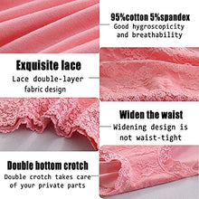 Load image into Gallery viewer, Wanmeiqinglv Women's Sexy Lace Hipster Underwear Cotton High Waist Boyshorts Panties For Women Seamless Ladies Briefs 4 Pack (X-Large, Wine Red/Apricot/Jewelry Blue/Pink-4 Pack, x_l)
