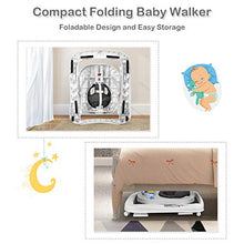 Load image into Gallery viewer, BABY JOY Baby Walker, 2 in 1 Foldable Activity Walk Behind Walker with Adjustable Height &amp; Speed, Friction Control Functions, High Back Padded Seat, Music, Detachable Penguin Play Bar (Gray)
