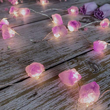 Load image into Gallery viewer, TAMOYO Amethyst String Lights, Natural Crystal LED String Lights 10FT 30LEDs for Summer Decoration, Valentine&#39;s Day, Wedding, Birthday Party, Bedroom Decoration
