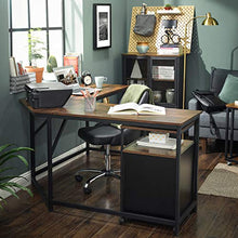 Load image into Gallery viewer, VASAGLE L-Shaped Computer Desk, 58-Inch Corner Desk for Study, Home Office Writing Workstation, Gaming Table, Space-Saving, Easy Assembly, Industrial Design, Rustic Brown and Black ULWD73X
