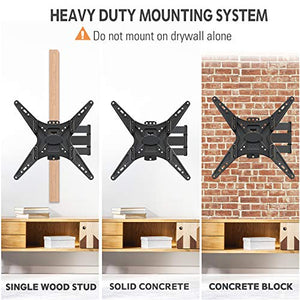 MOUNTUP TV Wall Mount, Full Motion Tilting TV Mount Bracket for Most 26-55 Inch Flat Curved TVs with Articulating Arms, Wall Mount TV Bracket with Max VESA 400X400mm and 88lbs, Fits Single Stud MU0014