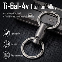 Load image into Gallery viewer, KeyUnity KA15 Double-end Swivel Keychain Key Ring Connector, Titanium Rotatable Key Organizer Linker for Carabiner, Wind Chime, Plant, DIY Accessory
