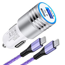 Load image into Gallery viewer, USB C Car Charger for Google Pixel 6/6 Pro 5/5a 4/4a/4xl 3/3a/3xl 2/2xl, 30W PD Fast Charging Type C Car Charger Adapter with USB C to USB C Cable for Samsung Galaxy S22 Ultra S21+ S20 FE 5G Note 20
