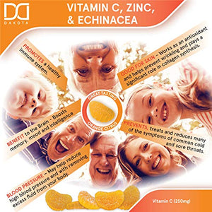 (120 Pectin Gummies) Vitamin C Chewable Gummies for Immune Support Booster for Adults Kids Teens Women Men - Gummy Alternative to Tablet Powder Chewables, Liquid Drops, Pills Capsules Packets (2 Pack)