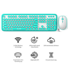 Load image into Gallery viewer, SADES V2020 Wireless Keyboard and Mouse Sets,White Blue Retro Style Keyboard with Round Keycaps,2.4GHz Dropout-Free Connection Mouse with 3 Adjustable DPI,Long Battery Life for Windows,Notebook,PC
