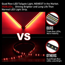 Load image into Gallery viewer, OPL5 Triple Tailgate Light Bar 48 inch Waterproof Plug-and-Play Aluminum Frame No Drill Install Amber Turn Signal, Red Brake/Running, White Reverse Lights for Pickup Truck(48" Yellow Turn Signals)
