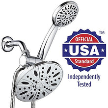 Load image into Gallery viewer, AquaDance 7" Premium High Pressure 3-Way Rainfall Combo Combines The Best of Both Worlds-Enjoy Luxurious Rain Showerhead and 6-Setting Hand Held Shower Separately or Together, Chrome
