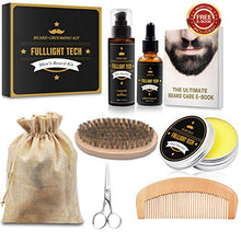Load image into Gallery viewer, Beard Kit for Men Grooming &amp; Care W/Beard Wash/Shampoo,2 Packs Beard Growth Oil,Beard Balm Leave-in Conditioner,Beard Comb,Beard Brush,Beard Scissor 100% Pure &amp; Organic Beard Growth Kit
