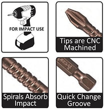 Load image into Gallery viewer, VEGA #1 Square Impact Driver Bits. Professional Grade Impactech Impact Driver #1 Robertson Square 2" Bits. (Pack of 5) P150R1A-5
