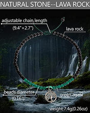 Load image into Gallery viewer, Lightock Lava Rock Tree of Life Anklet for Women Ankles Bracelets Evil Eye Bracelet Essential Oil Diffuser Natural Stone Adjustable
