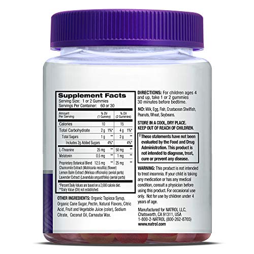 Load image into Gallery viewer, Natrol Kids Sleep+ Calm, Melatonin and L-Theanine, Sleep Aid Gummies with Botancial Blends, 100% Drug-Free, 60 Count