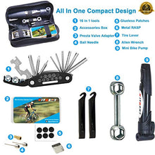 Load image into Gallery viewer, Kitbest Bike Repair Tool Kit. Bicycle Tire Pump, Tire Puncture Repair Kit, Bike Multi Tool Set, Glueless Tire Patches, Bicycle Tire Lever and Portable Bike Bag. Emergency All in One Bike Tool
