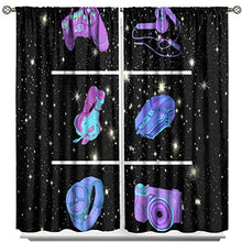 Load image into Gallery viewer, Game Blackout Curtains Gaming Controller Headphone Mouse Watch Gamepad Gamer Light Blocking Curtain Gamer Video Pattern Child Girl Room Decor 2 Panels Set 63x63in
