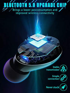 True Wireless Earbuds, Viixm in-Ear IPX6 Waterproof Bluetooth Headphones with Stereo Calls, Easy Pairing, Single/Twin Mode for Office/Gym/Travel (Black)