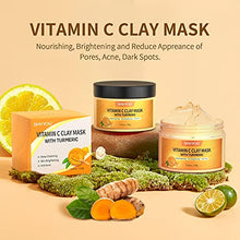 Load image into Gallery viewer, Turmeric Vitamin C Clay Mask, SHVYOG Vitamin C Clay Facial Mask with Kaolin Clay and Turmeric for Dark Spots, Turmeric Facial Mask Skin Care Mask for Controlling Acne, Oil and Refining Pores
