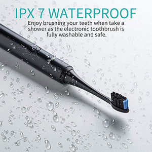 Electric Toothbrush, Rechargeable Power Sonic Toothbrush with 40000VPM, 5 Optional Modes, Smart Timers&2 DuPont Brush Heads, Electronic Toothbrush for Adults with Travel Case, IPX7 Waterproof