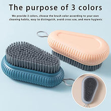 Load image into Gallery viewer, 3 Pack Scrub Brush,Soft &amp; Stiff Bristles Brush,Dish Washing Brushes,Non-Slip Good Grip Laundry Scrubber for Kitchen Sink Carpet Tile Floor Bathroom Shoes Clothes Scrubbing and Cleaning-Blue/Gray/Pink
