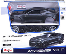 Load image into Gallery viewer, Maisto 1:24 Scale Assembly Line 2017 Chevrolet Camaro ZL1 Die-Cast Vehicle , Black

