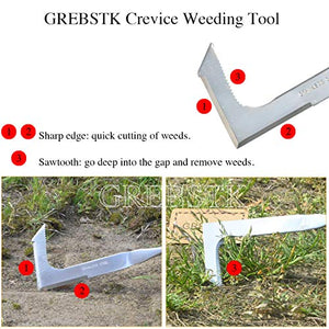 GREBSTK Crack Weeder Crevice Weeding Tool Manual Weeder Beech Handle Lawn Yard Gardening Tool