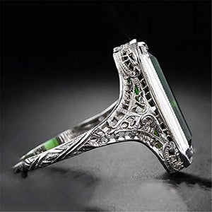 JewelryPalace Huge 8.2ct Emerald Women Men 925 Silver Ring Engagement Wedding Prom #Emerald (7)