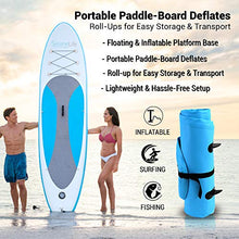 Load image into Gallery viewer, SereneLife Inflatable Stand Up Paddle Board (6 Inches Thick) with Premium Accessories &amp; CarryBag | Wide Stance, Bottom Fin for Paddling, Surf Control, Non-Slip Deck

