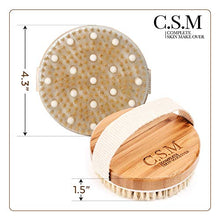 Load image into Gallery viewer, CSM Body Brush For Beautiful Skin - Solid Wood Frame &amp; Boar Hair Exfoliating Brush To Exfoliate &amp; Soften Skin, Improve Circulation, Stop Ingrown Hairs, Reduce Acne and Cellulite
