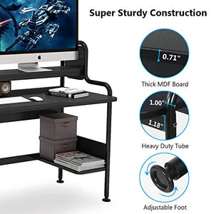 Tribesigns Computer Desk with Hutch, 55-Inch Large Gaming Desk with Storage Shelves, Studio Workstation Desk Studying Writing Table for Home Office