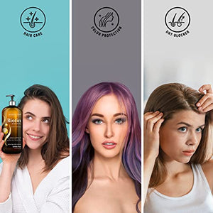 Majestic Pure Biotin Shampoo for Hair Growth - Volumizing Shampoo for Hair Loss - with DHT-3 Blocker - Hydrating & Nourishing - Sulfate Free, for Men & Women - Thin Hair Shampoo - 16 fl oz