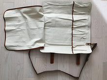 Load image into Gallery viewer, CHEF'S SATCHEL Handmade Leather Chef Knife Bag | Chef Knife Roll - 8 Pockets durable Tan Leather | Kitchen knife storage | Latest design knife bag with shoulder strap | Wholesale knife bags

