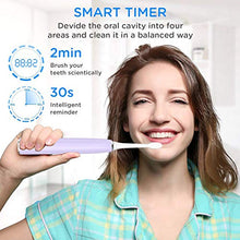 Load image into Gallery viewer, Sonic Electric Toothbrush, Travel Rechargeable Toothbrush for Adults Kids with 5 Modes and 3 Intensity Levels, Waterproof, USB Fast Charging, Smart Timer &amp; Travel Case Included-Purple
