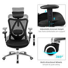 Load image into Gallery viewer, Giantex Ergonomic Office Chair, Mesh Office Chair with Adjustable Headrest, Tilt-Down Backrest Mesh Adjustable High Back Office Chair, Breathable Computer Desk Chair, Mesh Back Office Chair
