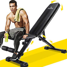 Load image into Gallery viewer, MaxKare Weight Bench Adjustable Foldable Incline Decline Bench, 882lbs Capacity, 7+3+2 Positions Automatic Lock Multi-Purpose Workout Exercise Bench for Home Gym
